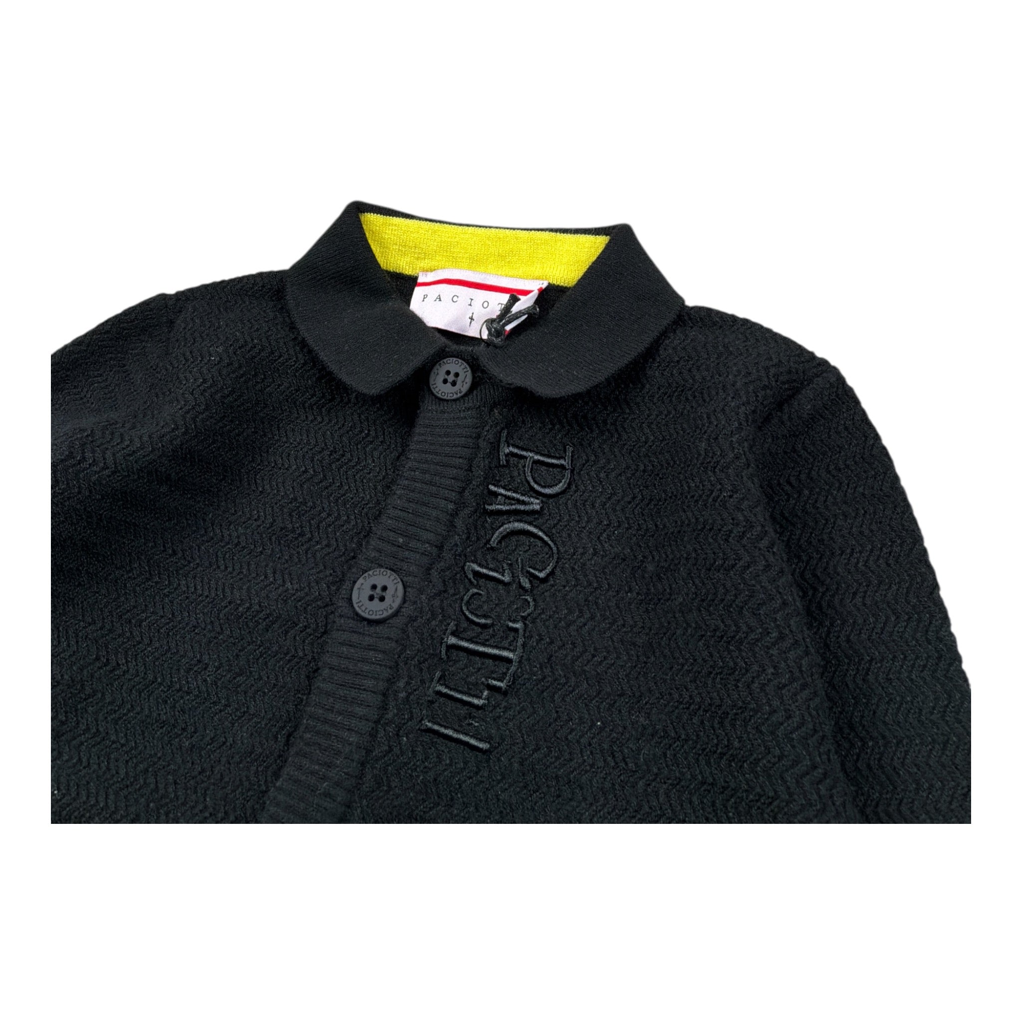 Cesare Paciotti Cardigan tinta unita con Colletto Nero per Neonato MGP6365B NERO CESARE PACIOTTI 