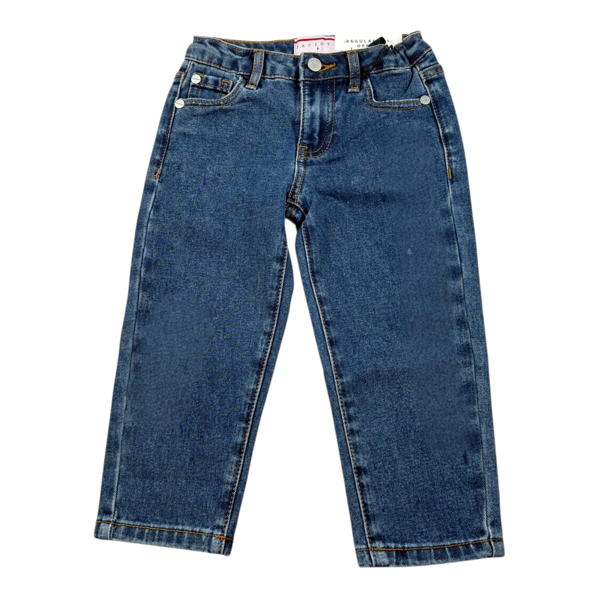Cesare Paciotti Jeans tinta unita con Girovita Regolabile Blu per Bambino PTP6364B BLU CESARE PACIOTTI 