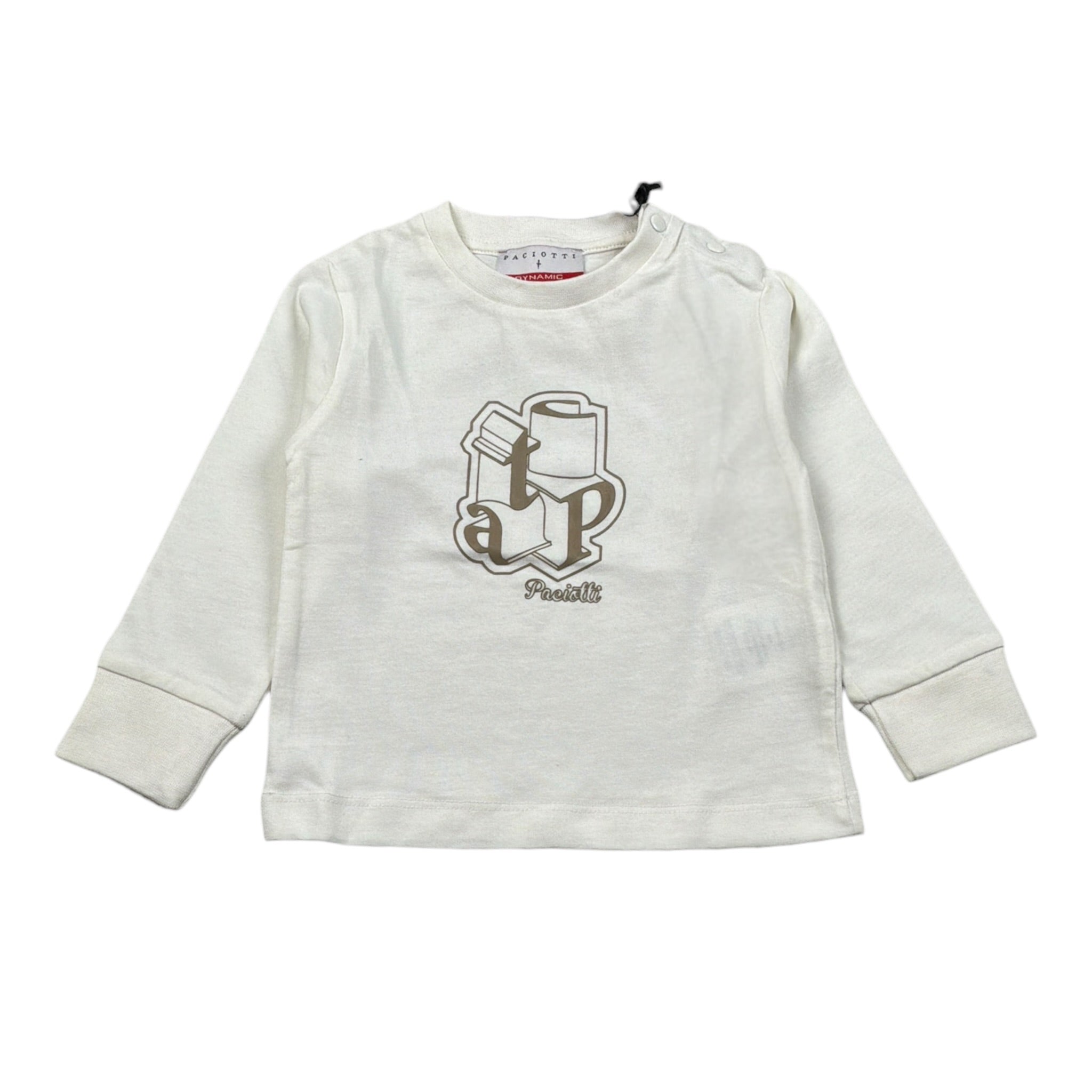 Cesare Paciotti Shirt Girocollo tinta unita con Stampa Bianco per Neonato TSP6318BN BIANCO CESARE PACIOTTI 