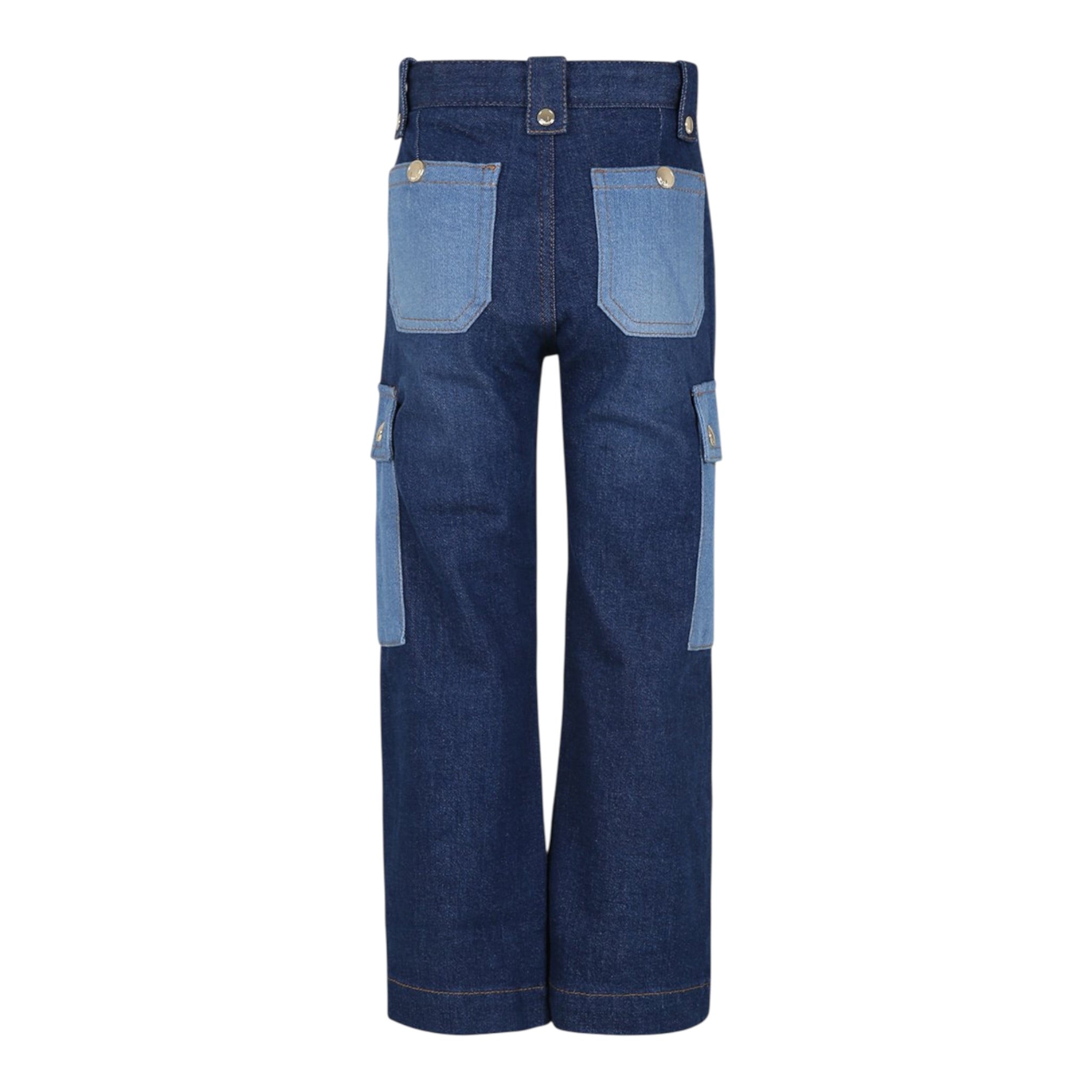 Chloe' Jeans tinta unita con Tasche In Contrasto Blu per Bambina C20232 BLU CHLOE' 