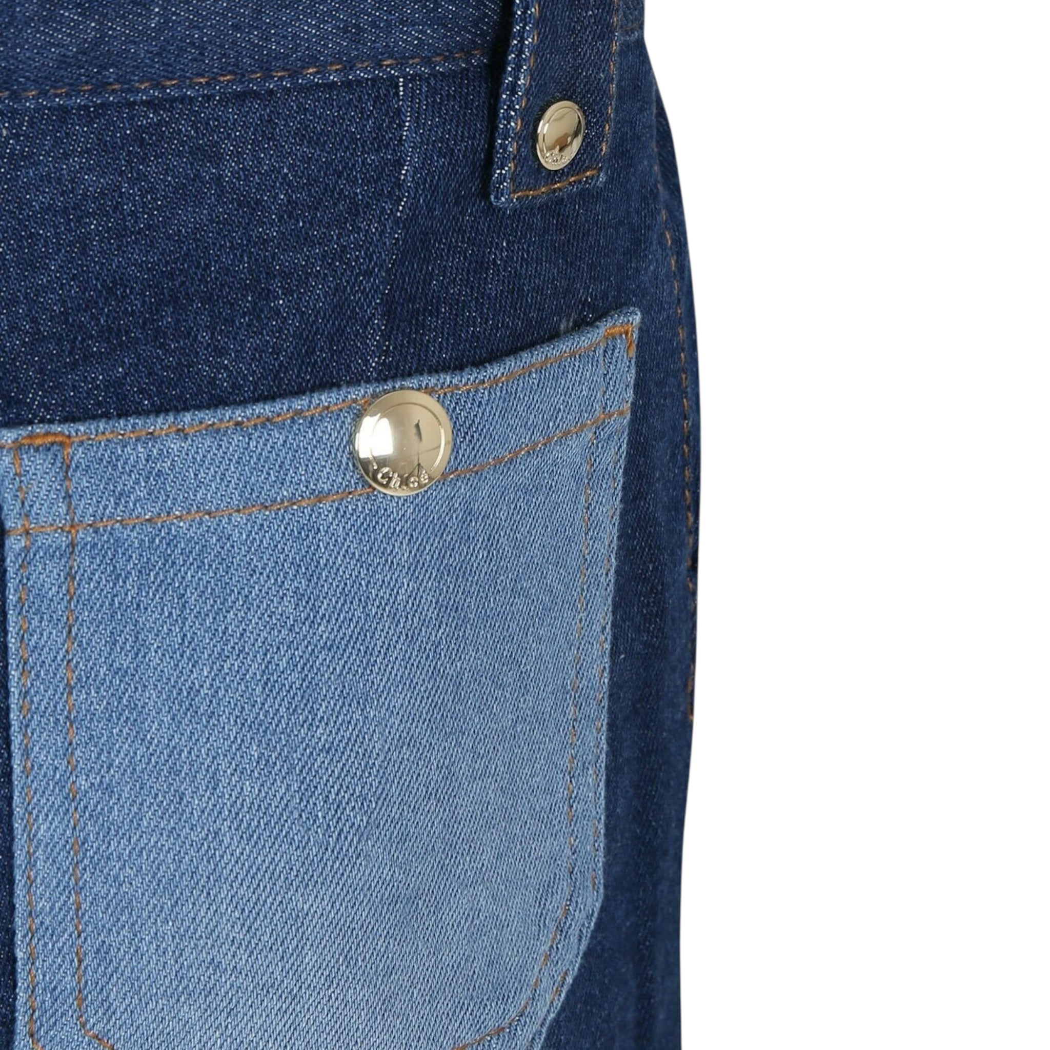 Chloe' Jeans tinta unita con Tasche In Contrasto Blu per Bambina C20232 BLU CHLOE' 