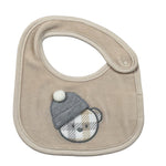 Ciccino Bavetta tinta unita con Ricami Beige per Neonato CCB0506 BEIGE CICCINO 