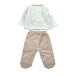 Ciccino Completo 2Pz Maglia-Ghettina Bicolore Panna per Neonato CCB0509 PANNA CICCINO 