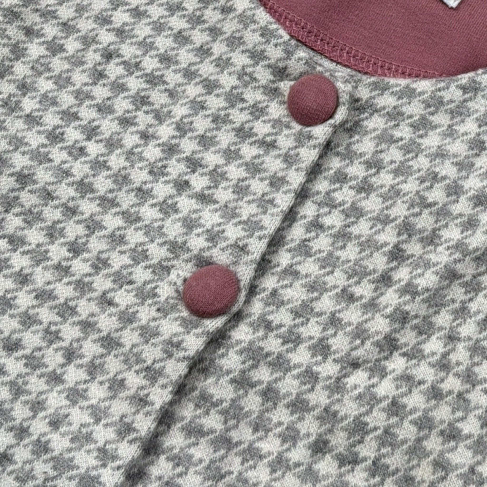 Coccode Cardigan Bicolore con Fantasia A Quadri Bianco/Grigio per Neonata C62337 BIANCO/GRIGIO COCCODE 