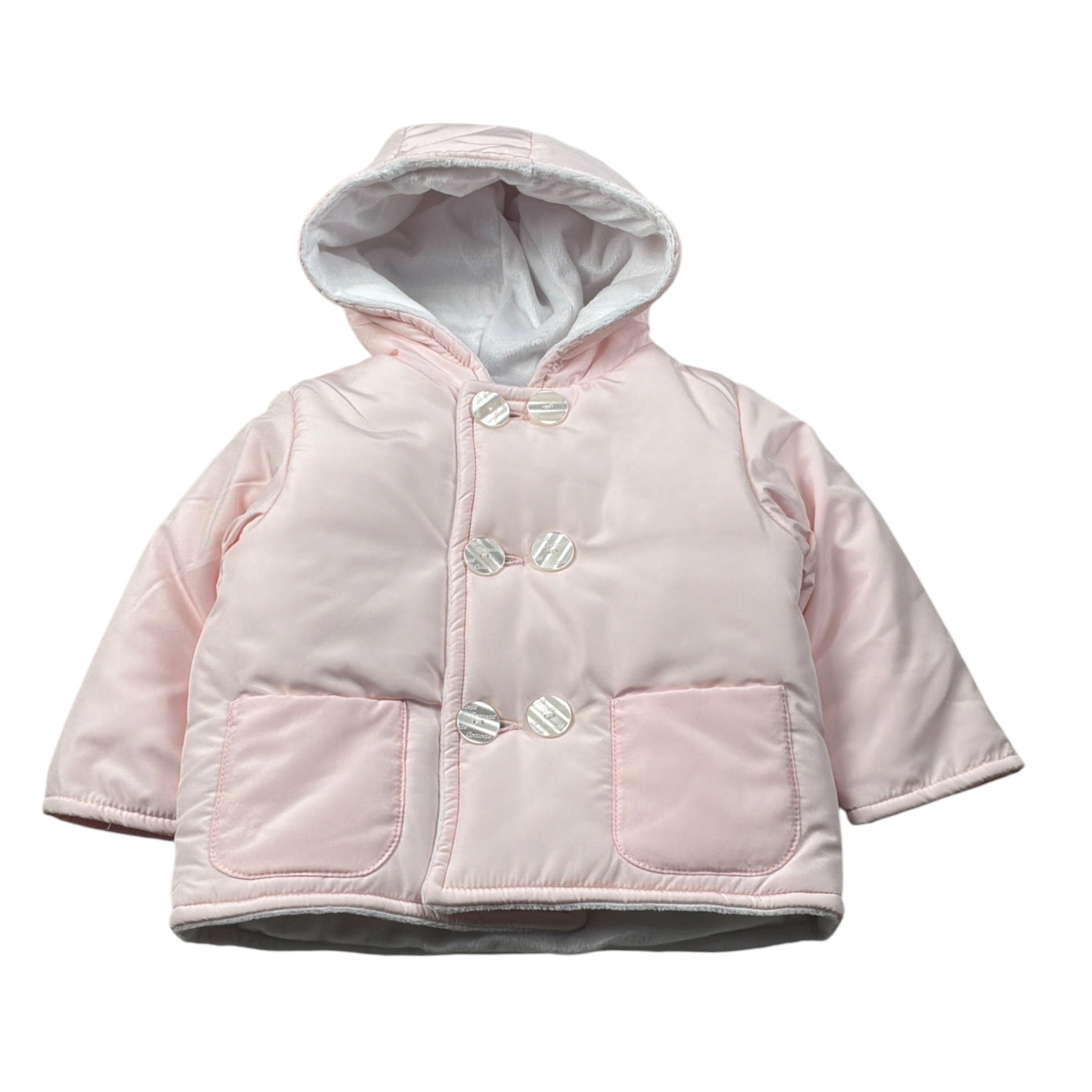 Coccode' Giubbino tinta unita con Cappuccio Rosa per Neonata C60382A ROSA COCCODE' 