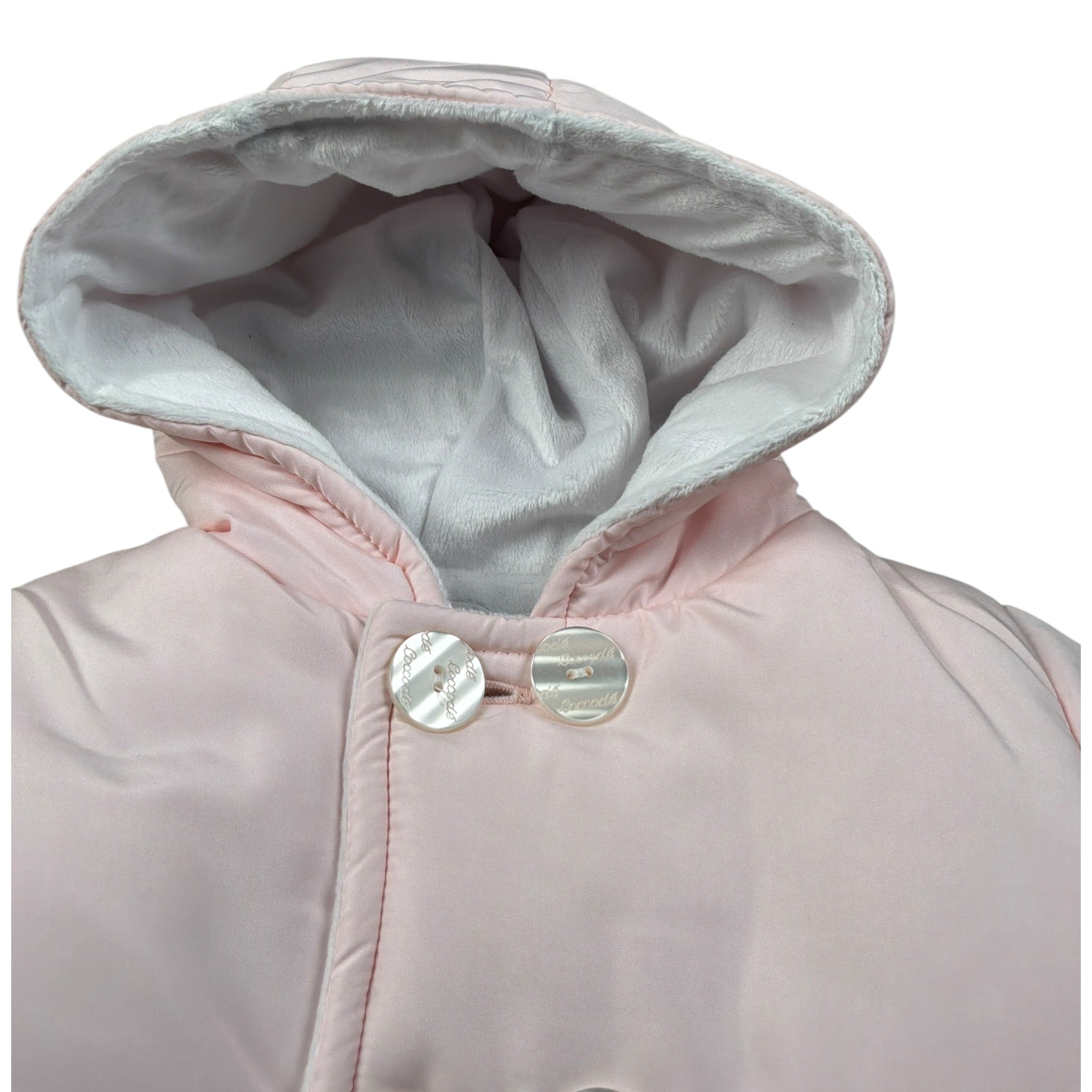 Coccode' Giubbino tinta unita con Cappuccio Rosa per Neonata C60382A ROSA COCCODE' 