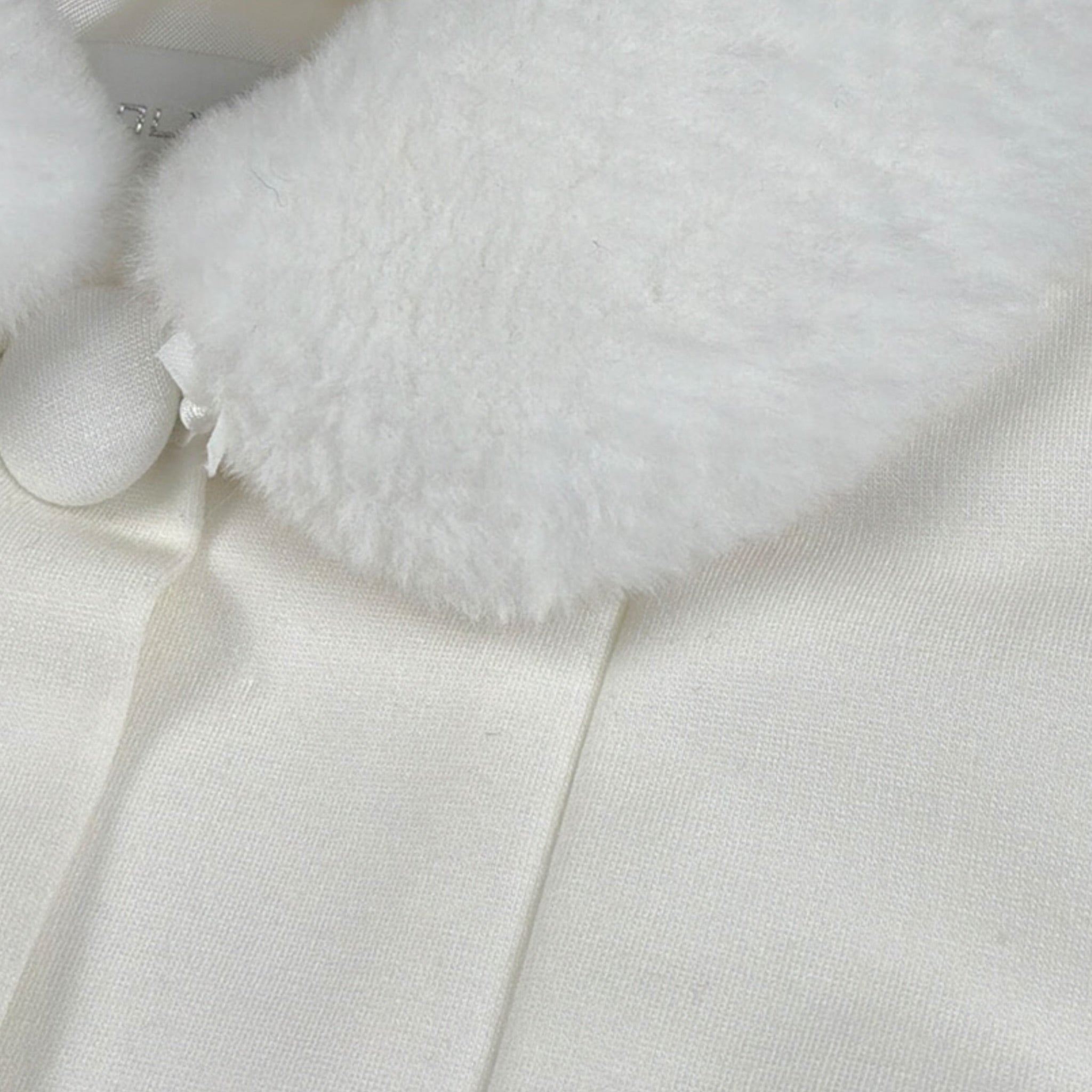 Colori Chiari Cappotto tinta unita con Colletto Bianco per Neonata FN114682 BIANCO COLORI CHIARI 