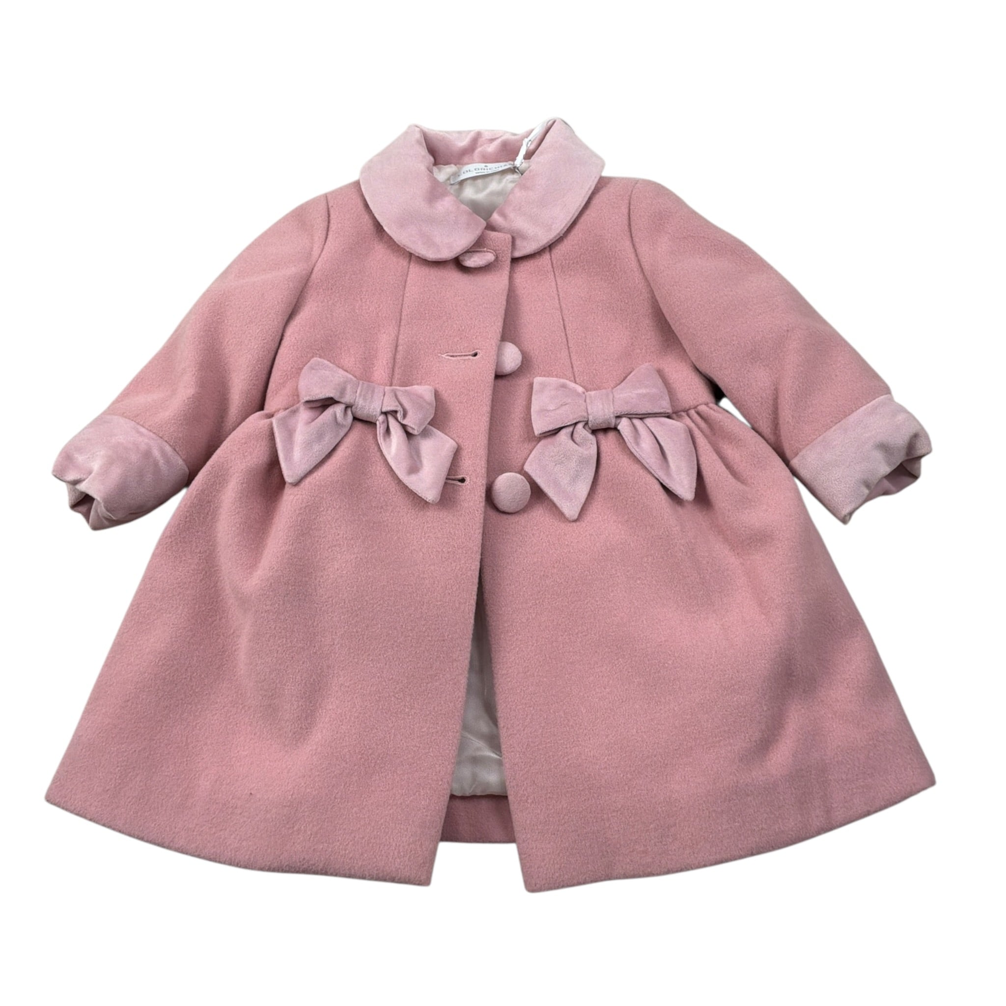 Colori Chiari Cappotto tinta unita con Fiocchi Rosa per Neonata FN117904 ROSA COLORI CHIARI 