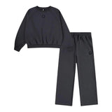 Converse Completo 2Pz Felpa-Pantalone tinta unita Grigio per Bambina 4CH415 GRIGIO CONVERSE 