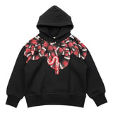 Marcelo Burlon Felpa tinta unita con Cappuccio E Stampa Nero per Bambino F5CMJBHS038 NERO MARCELO BURLON 