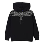 Marcelo Burlon Felpa con Cappuccio tinta unita con Stampa Nero per Bambino F5CMJBHS072 NERO MARCELO BURLON 