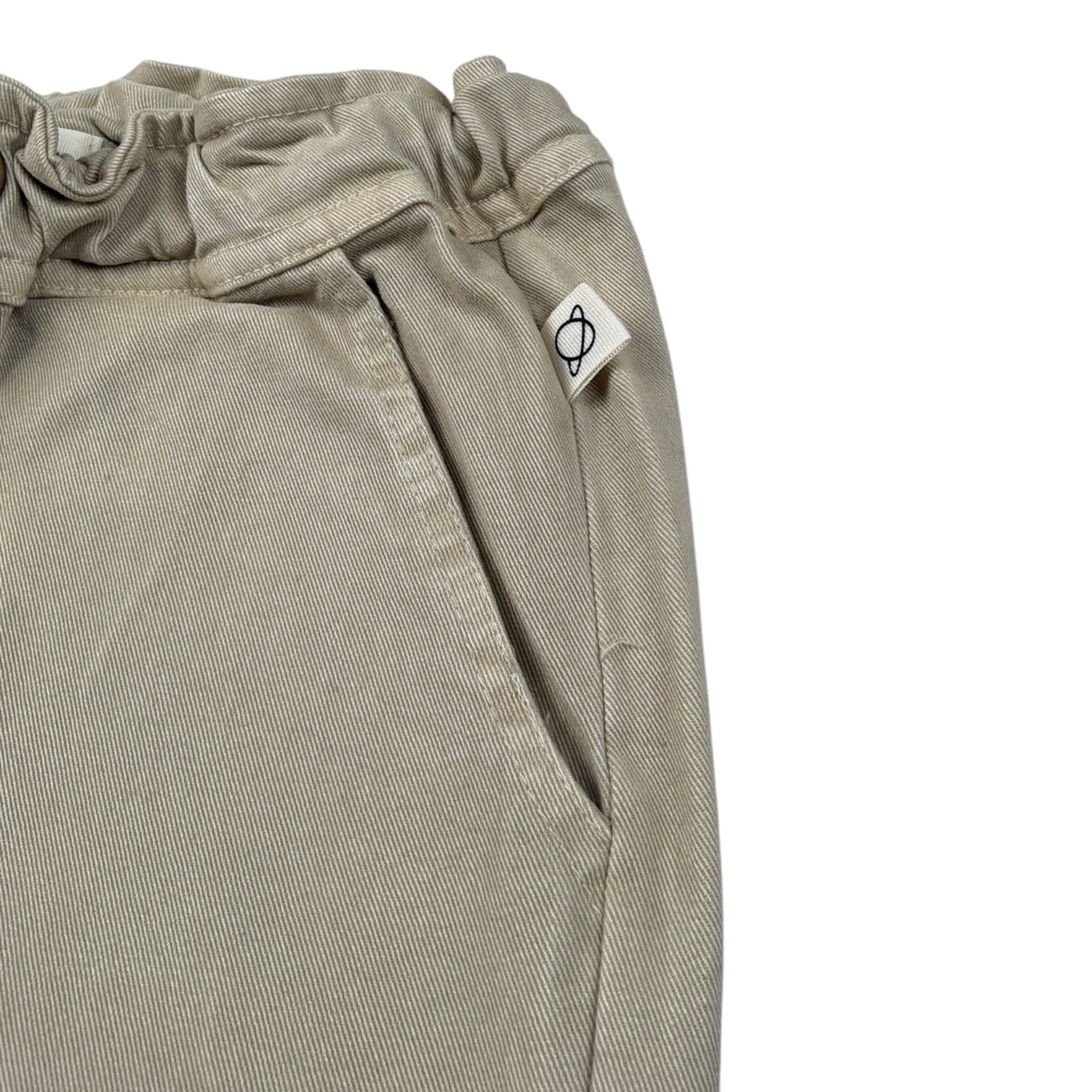 Cozmo Pantalone tinta unita con Girovita Regolabile Beige per Bambina PAOLAK263W5 BEIGE COZMO 