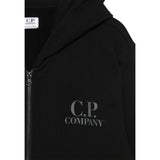 C.P. Company Felpa con Zip E Cappuccio tinta unita Nero per Bambino ÀCNF009 NERO C.P. COMPANY 