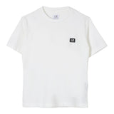 C.P. Company T-Shirt Girocollo tinta unita con Logo Bianco per Bambino C6M008 BIANCO C.P. COMPANY 