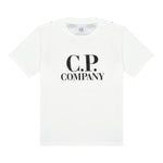 C.P. Company T-Shirt Girocollo tinta unita con Stampa Bianco per Bambino CNM006 BIANCO C.P. COMPANY 