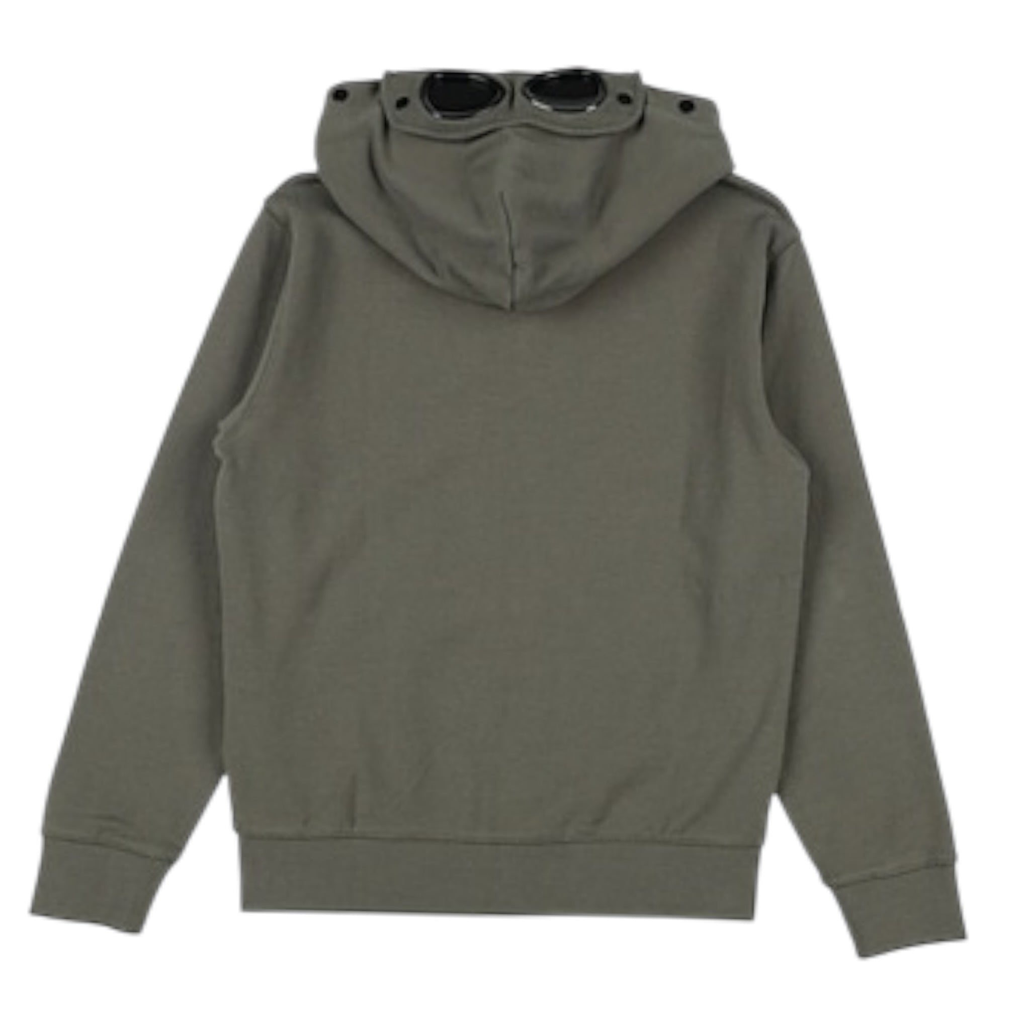 C.P. Company Felpa tinta unita con Cappuccio E Zip Verde per Bambino CUF01A VERDE C.P. COMPANY 