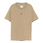C.P. Company T-Shirt Girocollo tinta unita con Stampa Beige per Bambino CUM00I BEIGE C.P. COMPANY 