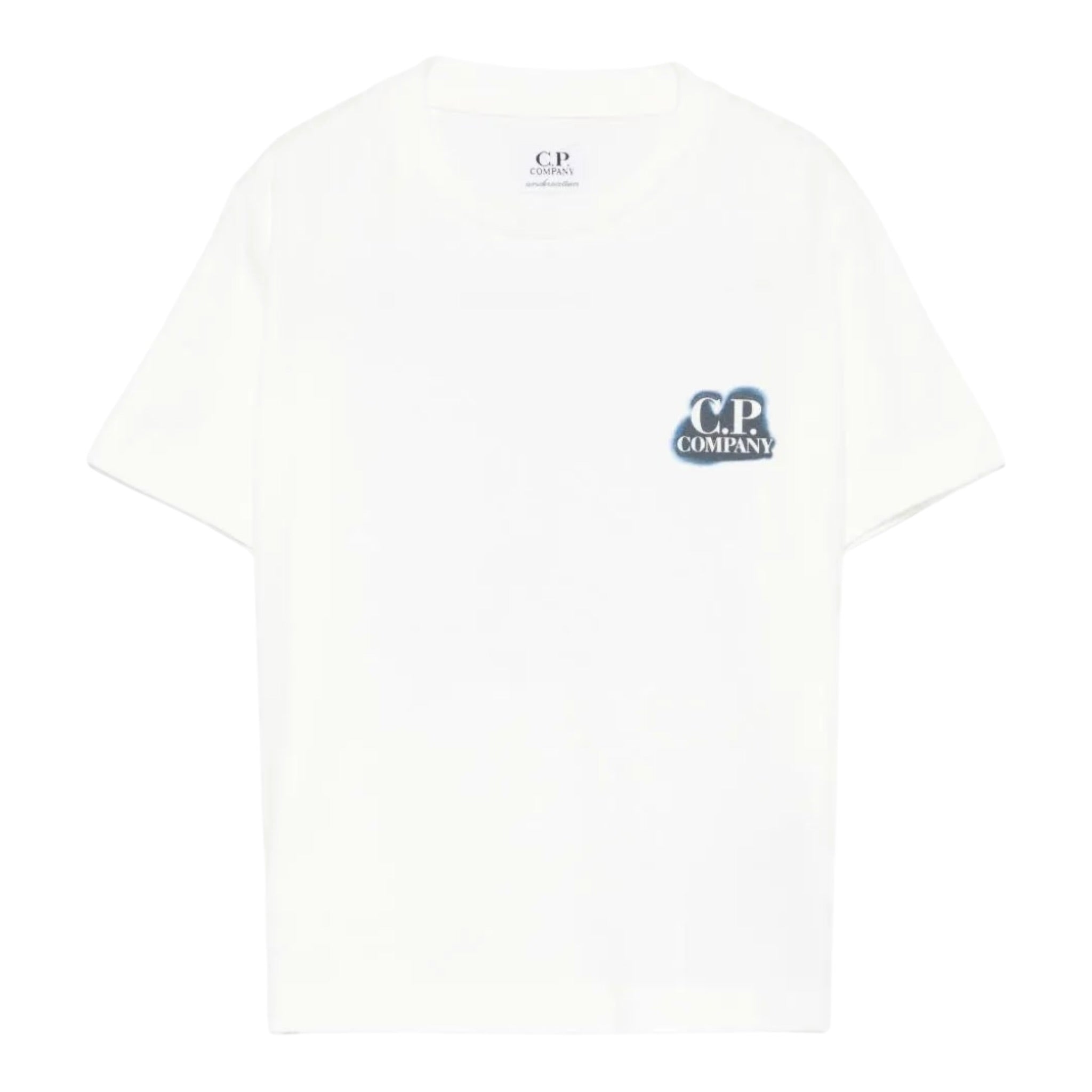 C.P. Company T-Shirt Girocollo tinta unita con Stampa Bianco per Bambino CUM00L BIANCO C.P. COMPANY 