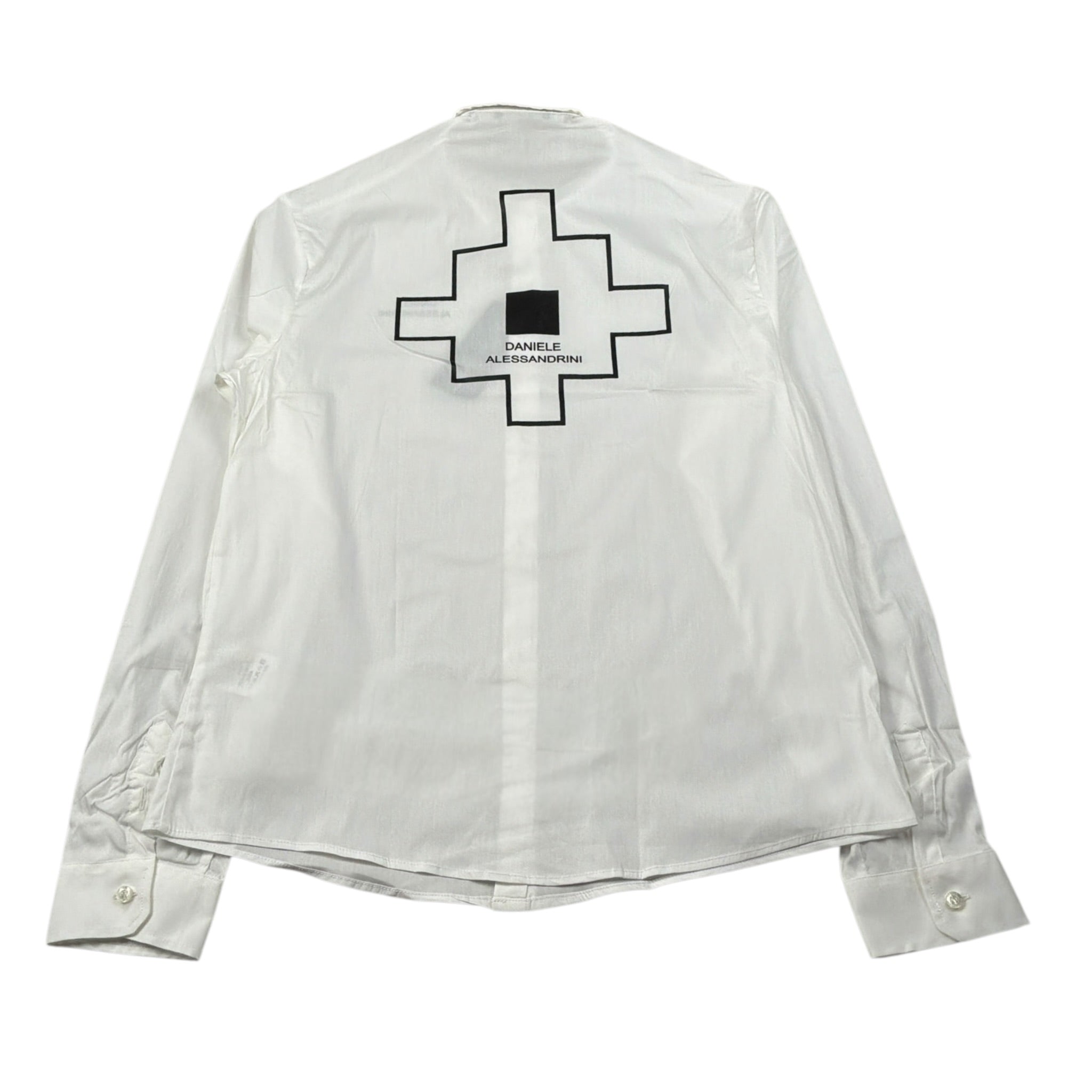 Daniele Alessandrini Camicia Manica Lunga Tinta Unit con Logo Bianco per Bambino 1231C1439 BIANCO DANIELE ALESSANDRINI 