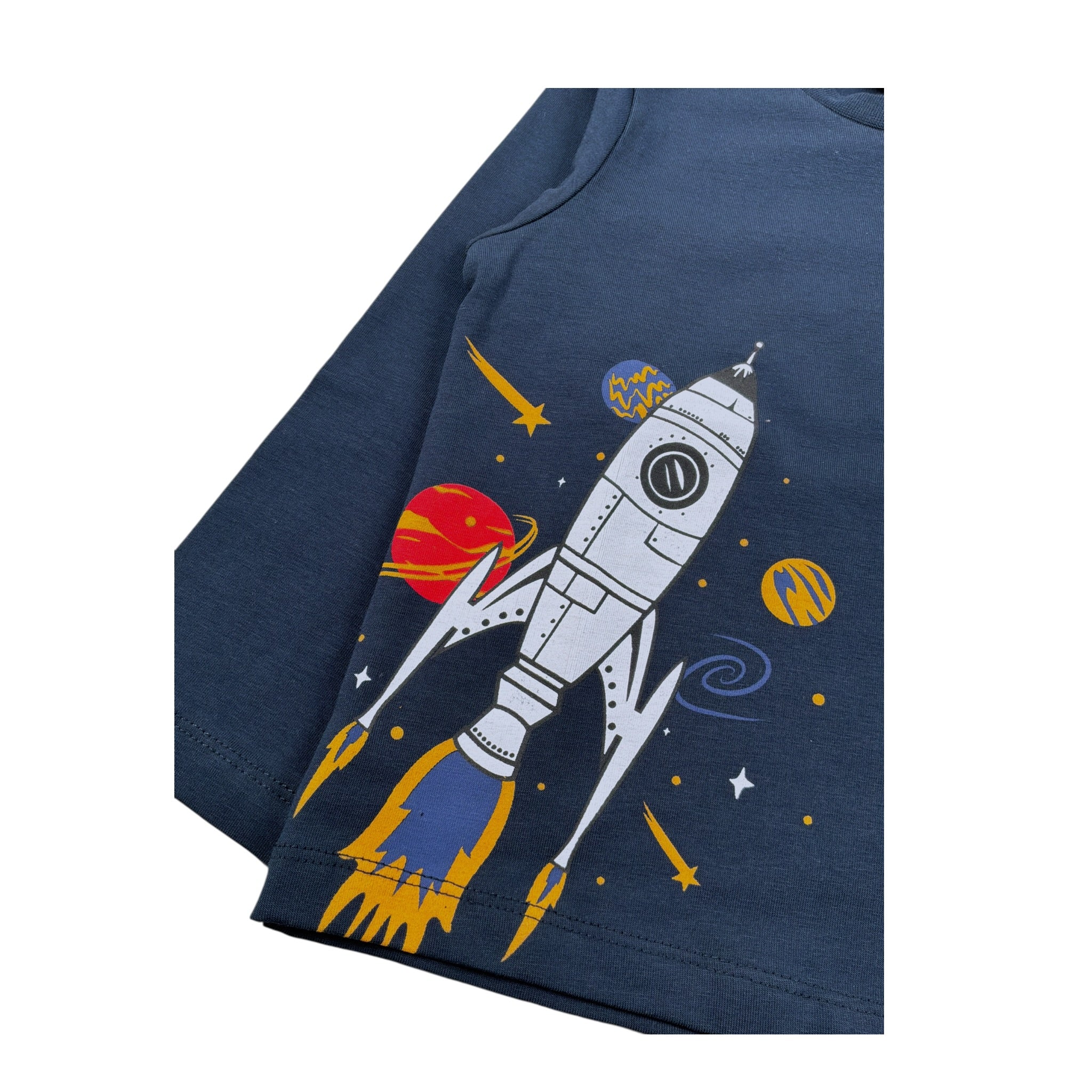 Daniele Alessandrini Shirt Girocollo tinta unita con Stampa Blu per Bambino 1291M00110J BLU DANIELE ALESSANDRINI 