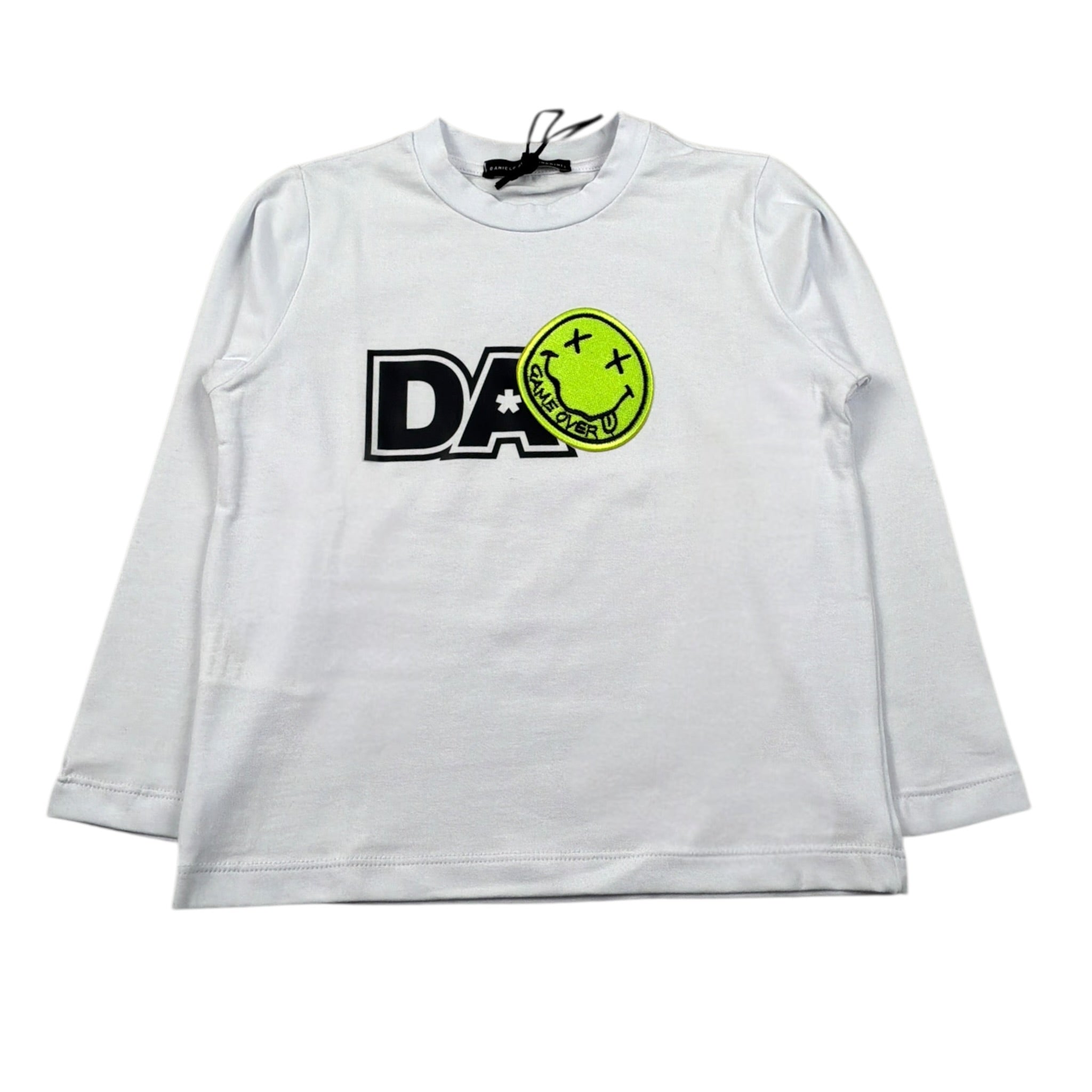 Daniele Alessandrini Shirt Girocollo tinta unita con Stampa Bianco per Bambino 1291M00115 BIANCO DANIELE ALESSANDRINI 