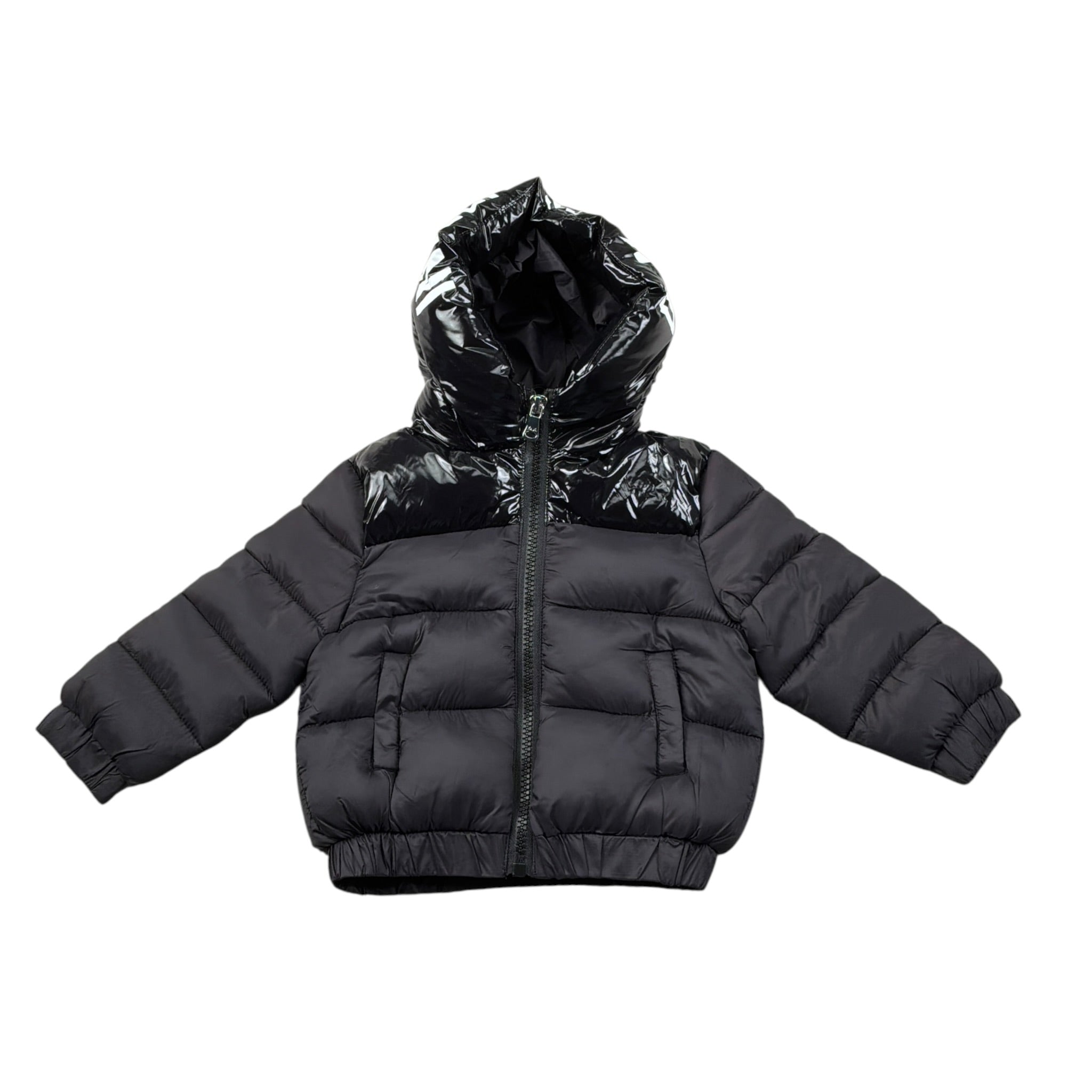 Daniele Alessandrini Giubbino Bicolore con Zip E Cappuccio Nero per Neonato 1291O00090X NERO DANIELE ALESSANDRINI 