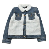 Daniele Alessandrini Giubbino In Denim tinta unita con Pelliccia Blu per Bambino 1291OD0098 BLU DANIELE ALESSANDRINI 