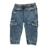 Daniele Alessandrini Jeans tinta unita con Elastico In Vita Blu per Neonato 1291PD00097 BLU DANIELE ALESSANDRINI 