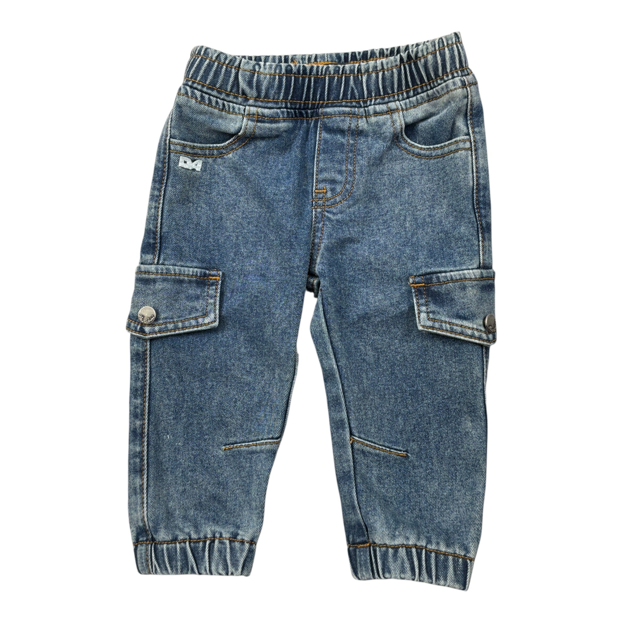 Daniele Alessandrini Jeans tinta unita con Elastico In Vita Blu per Neonato 1291PD00097 BLU DANIELE ALESSANDRINI 