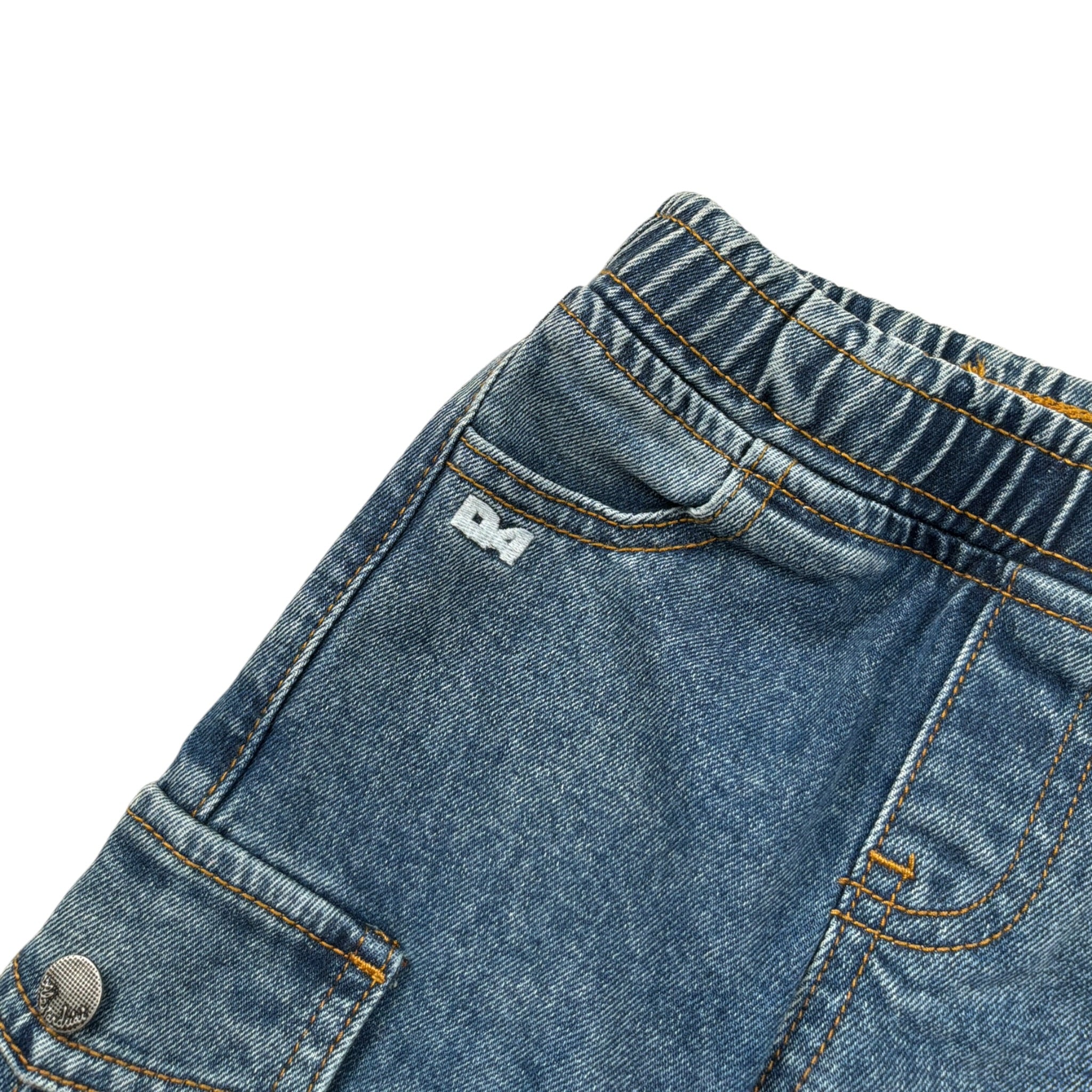 Daniele Alessandrini Jeans tinta unita con Elastico In Vita Blu per Neonato 1291PD00097 BLU DANIELE ALESSANDRINI 
