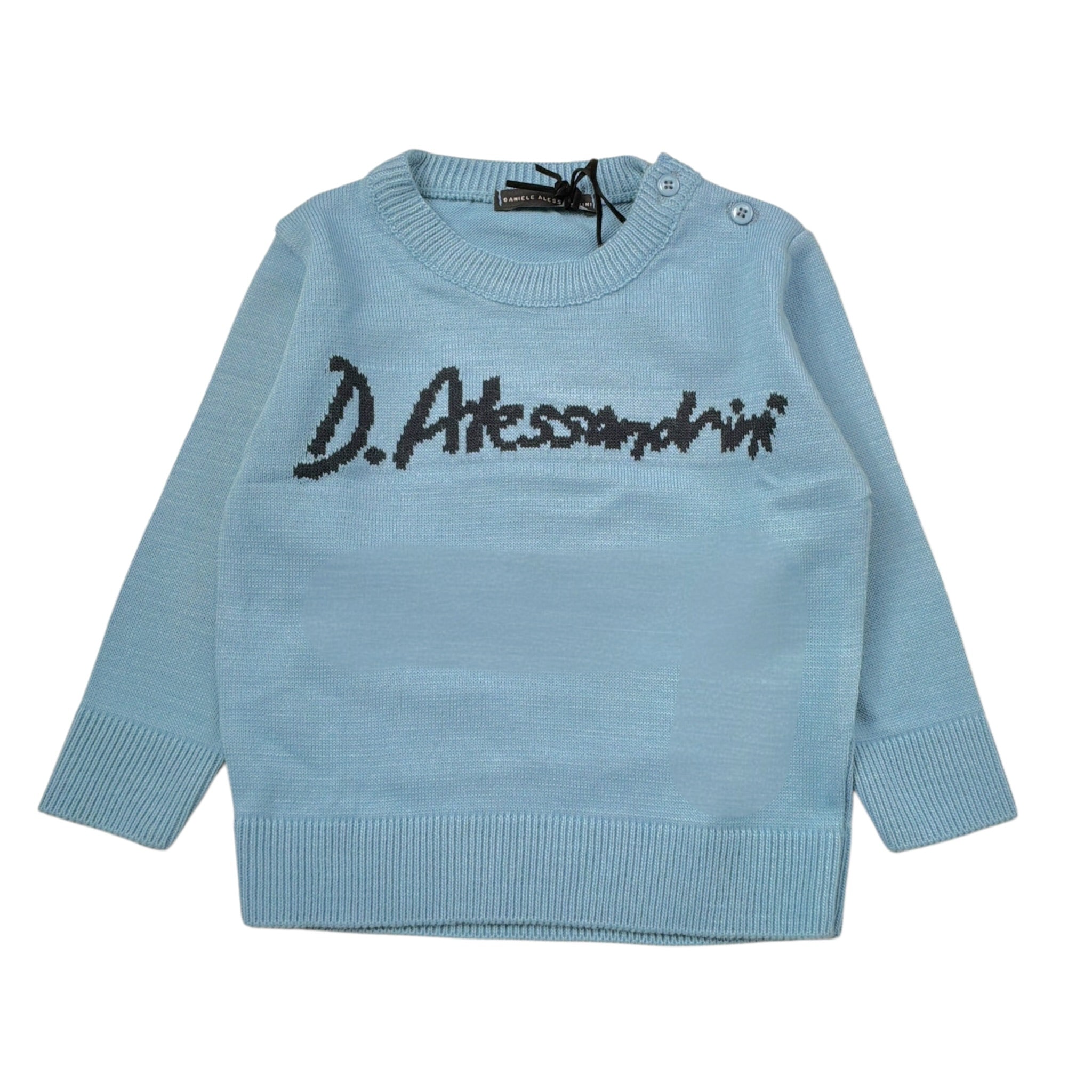 Daniele Alessandrini Maglia Girocollo tinta unita con Stampa Azzurro per Neonato 1291W00132 AZZURRO DANIELE ALESSANDRINI 