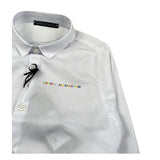 Daniele Alessandrini Camicia Manica Lunga Tinta Unit con Logo Bianco per Bambino 1295C00023J BIANCO DANIELE ALESSANDRINI 