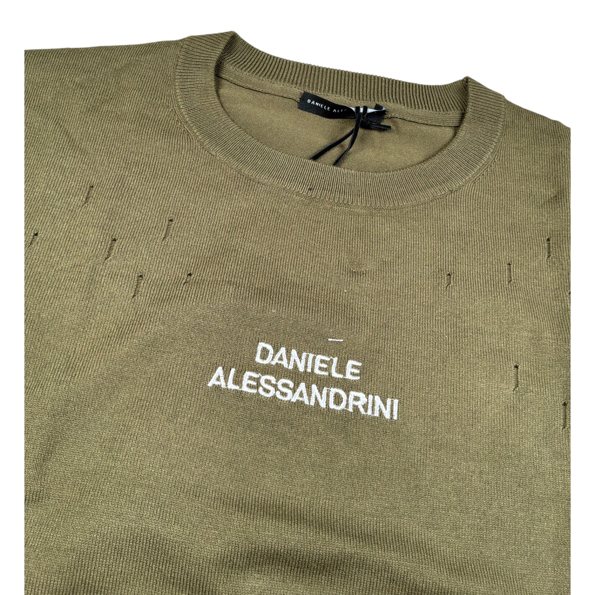 Daniele Alessandrini Maglia Girocollo tinta unita con Logo Verde per Bambino 131W00248 VERDE DANIELE ALESSANDRINI 