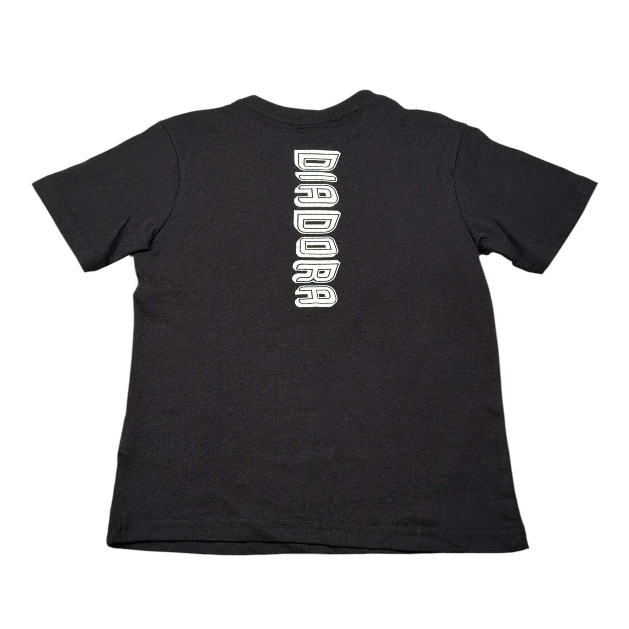 Diadora T-Shirt Girocollo tinta unita con Logo Nero per Bambino 10218223701 NERO DIADORA 