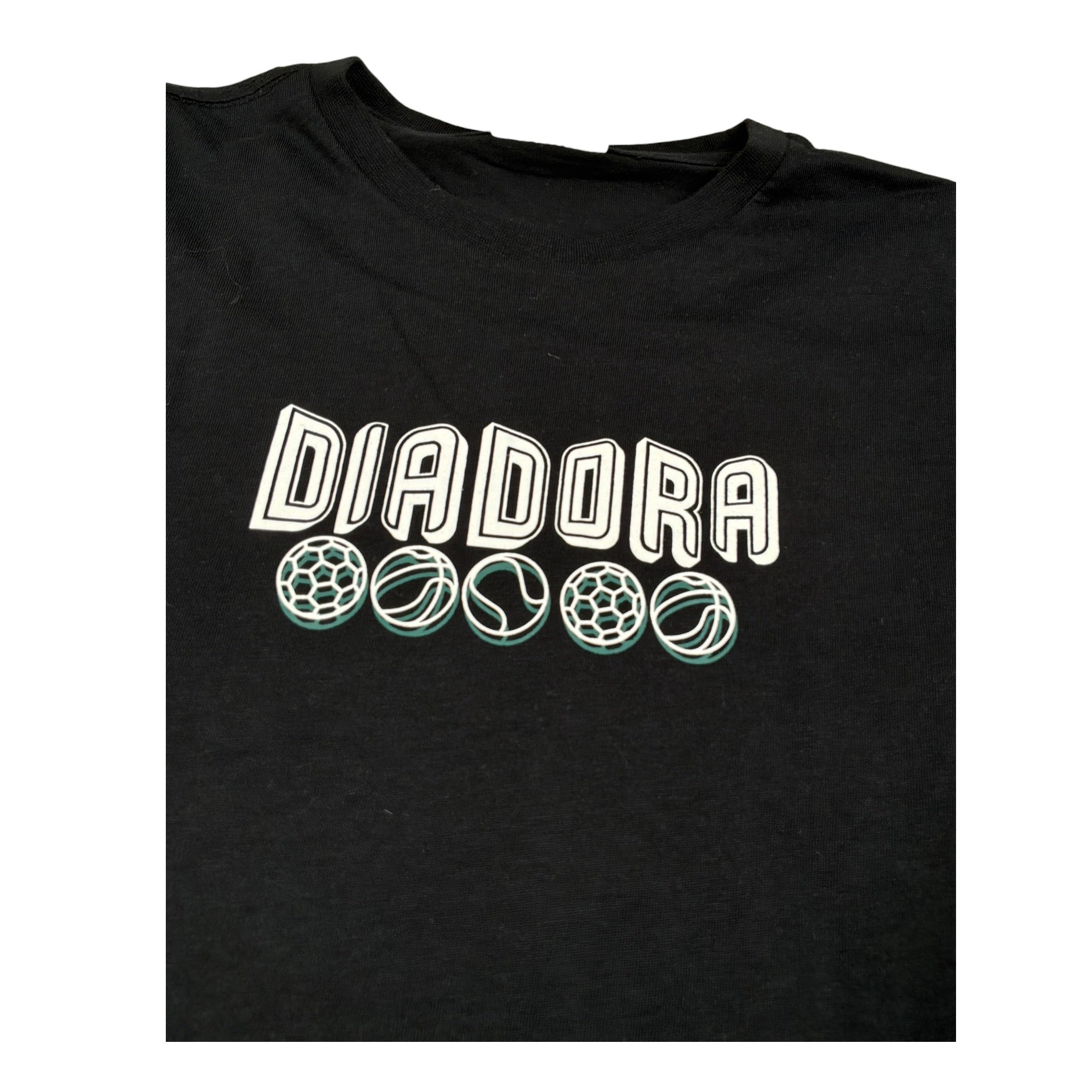 Diadora Shirt Girocollo tinta unita con Logo Nero per Bambino 102182243X NERO DIADORA 