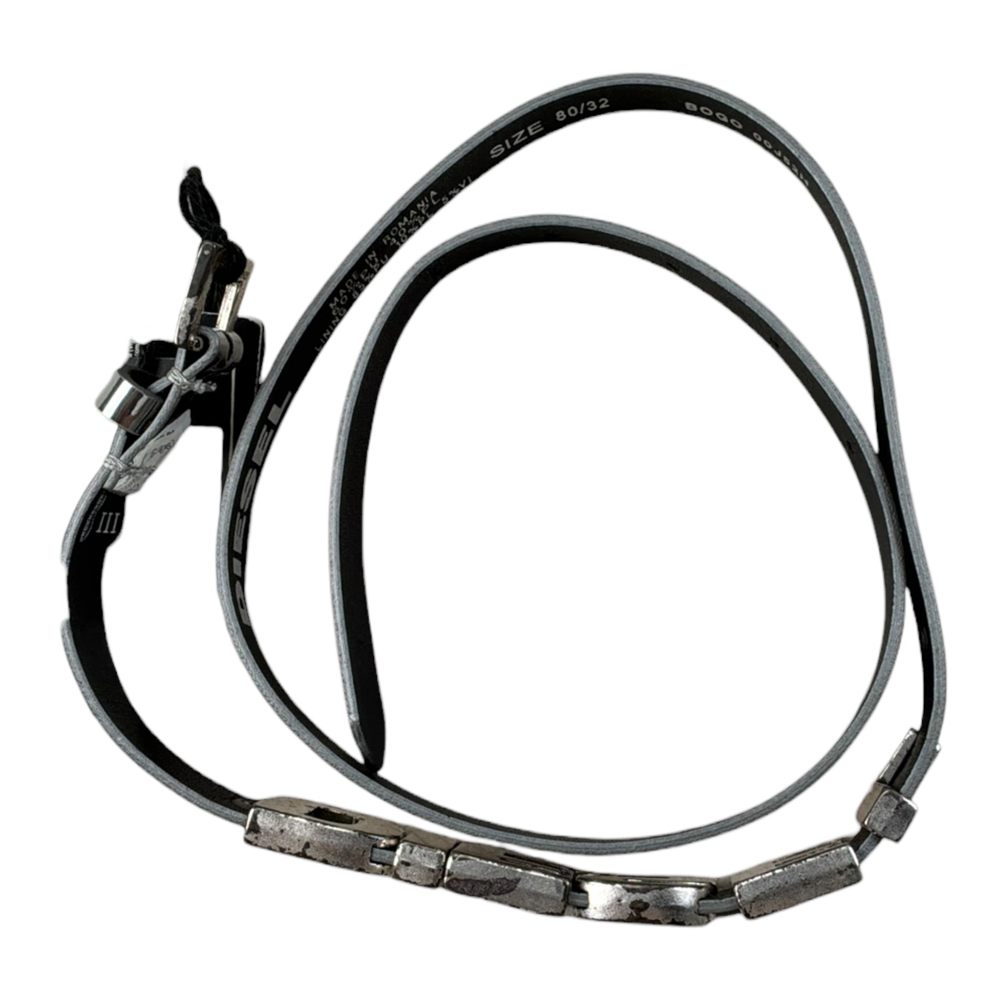 Diesel Cintura tinta unita con Logo Argento per Bambina 00J52H ARGENTO DIESEL 