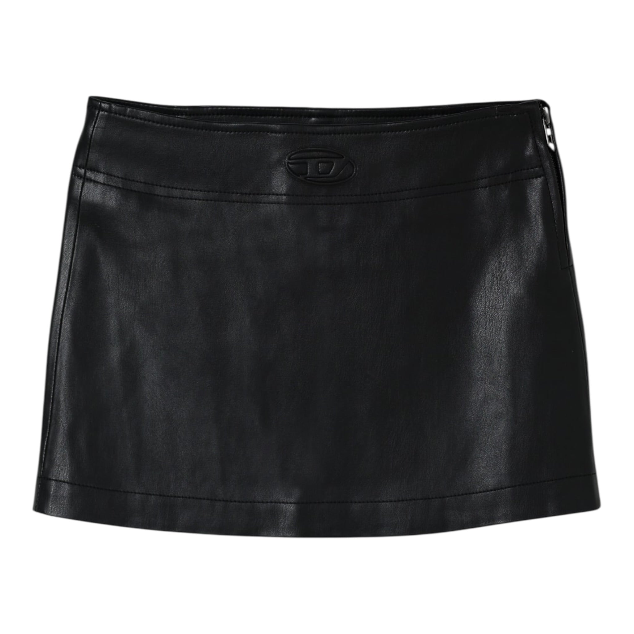 Diesel Gonna tinta unita In Ecopelle Nero per Bambina I02367 NERO DIESEL 