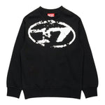 Diesel Felpa Girocollo tinta unita con Stampa Nero per Bambino J002213 NERO DIESEL 