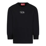 Diesel Felpa tinta unita con Logo Nero per Bambino J02024 NERO DIESEL 