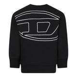 Diesel Felpa Chiusa Girocollo tinta unita con Logo Nero per Bambino J02274 NERO DIESEL 