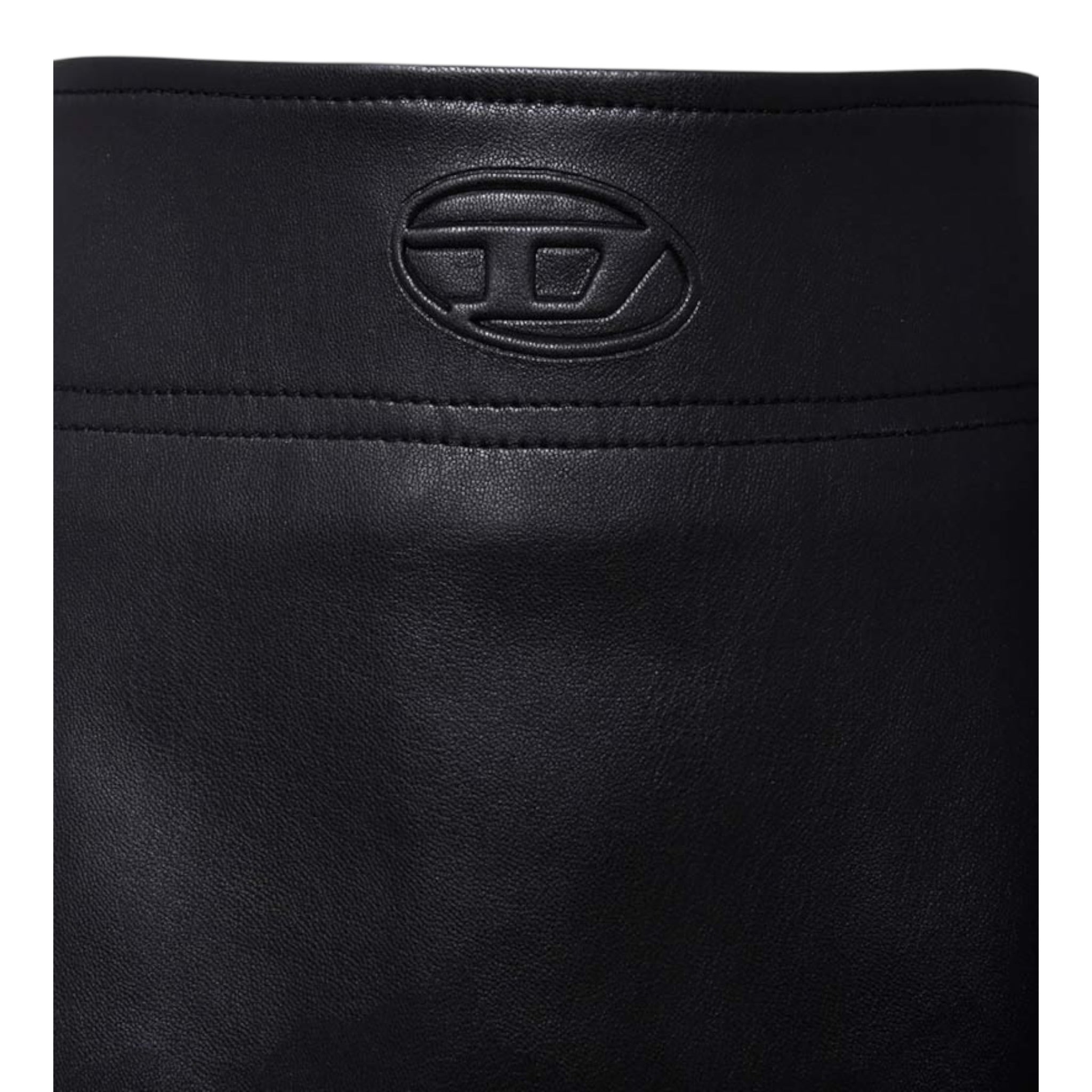 Diesel Gonna tinta unita In Ecopelle Nero per Bambina J02367X NERO DIESEL 