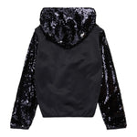 Diesel Felpa tinta unita con Cappuccio E Paillettes Nero per Bambina J02374 NERO DIESEL 
