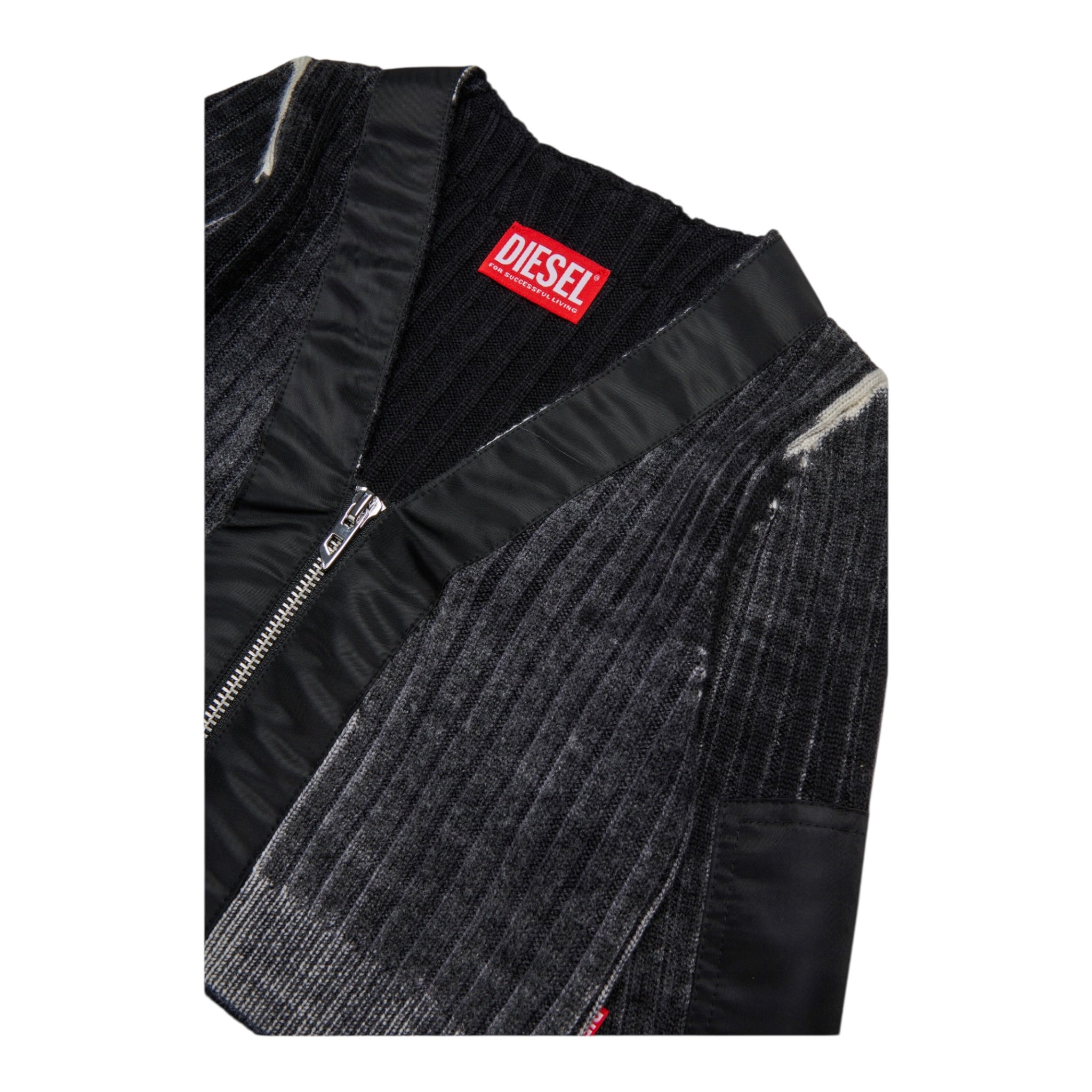 Diesel Maglia Crop tinta unita con Zip Nero per Bambina J02383 NERO DIESEL 