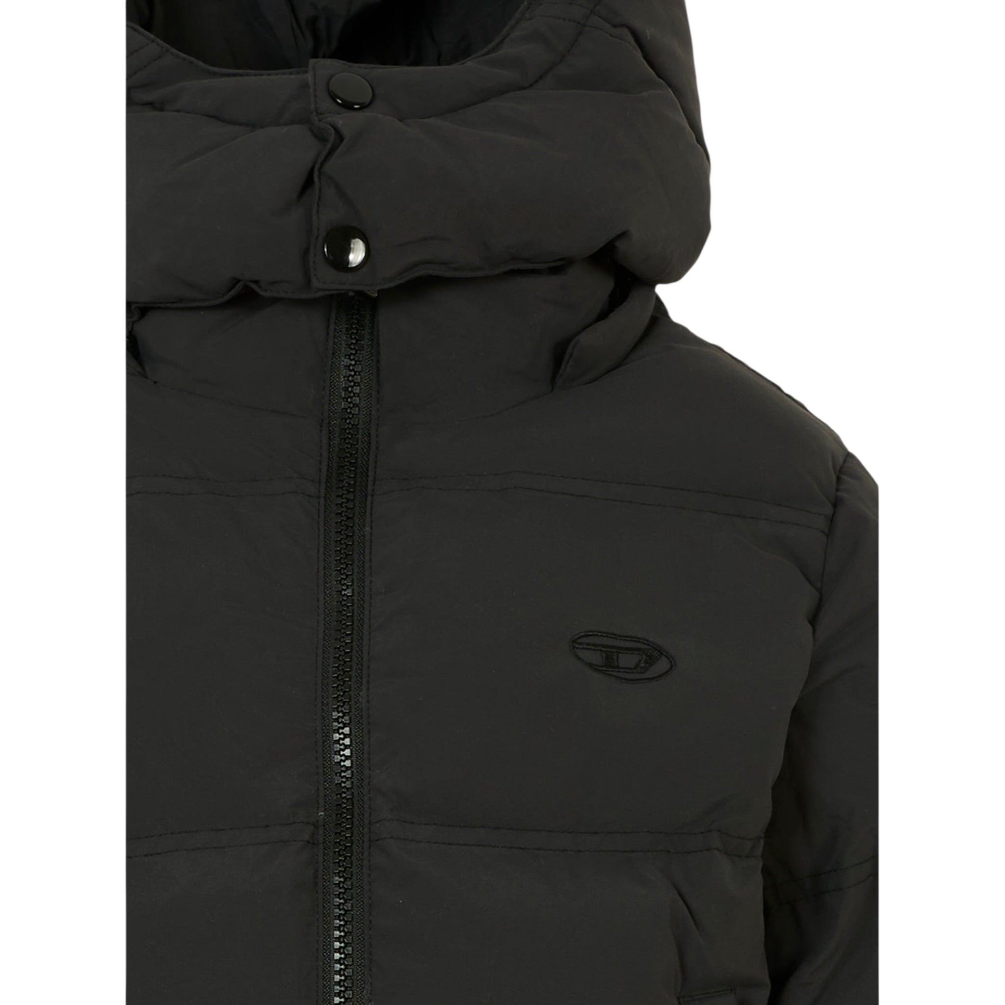 Diesel Giubbino tinta unita con Zip E Logo Nero per Bambina J02422KXBQ0 NERO DIESEL 