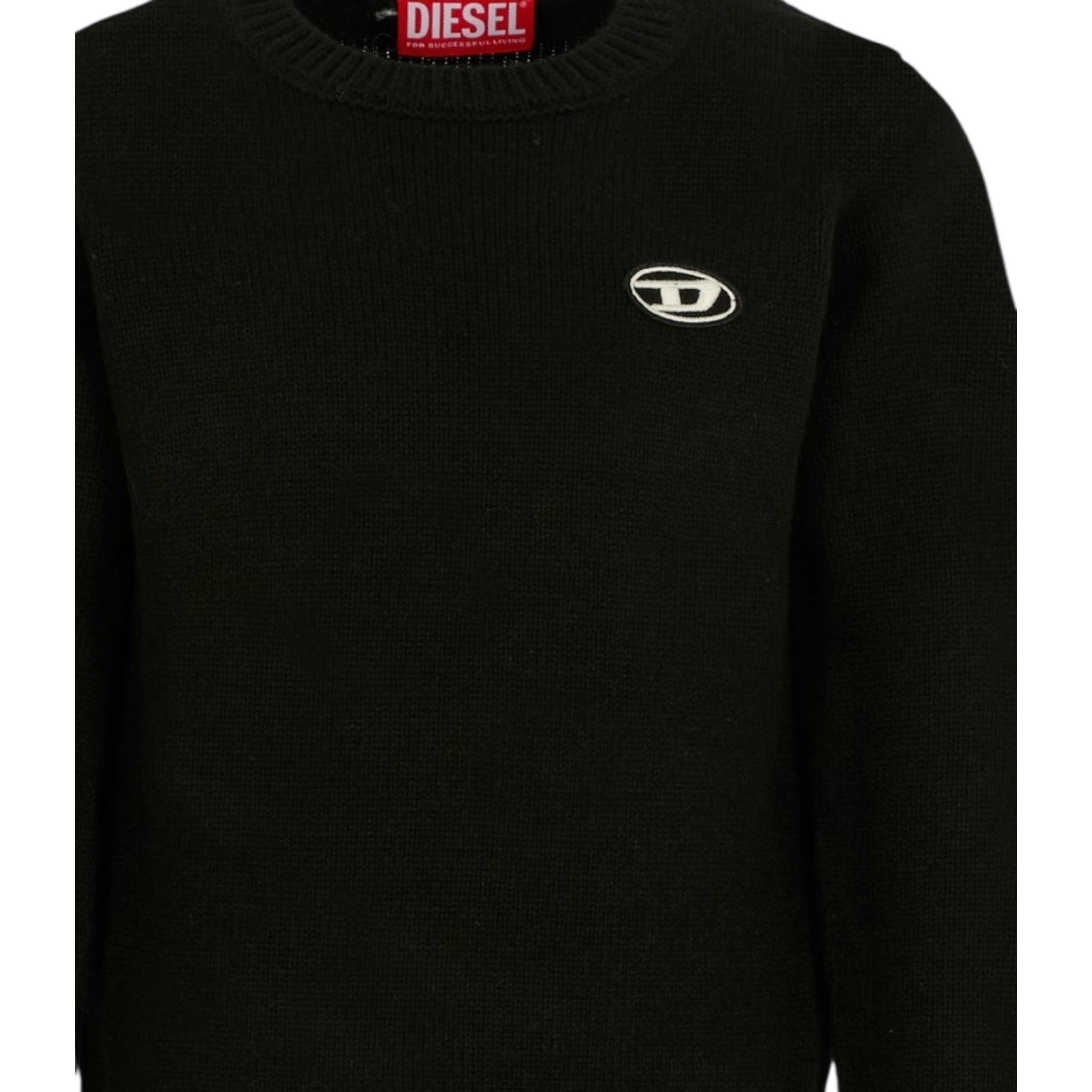 Diesel Maglia tinta unita con Logo Nero per Bambino J02430 NERO DIESEL 