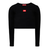Diesel Shirt tinta unita con Logo Nero per Bambina J02452X NERO DIESEL 
