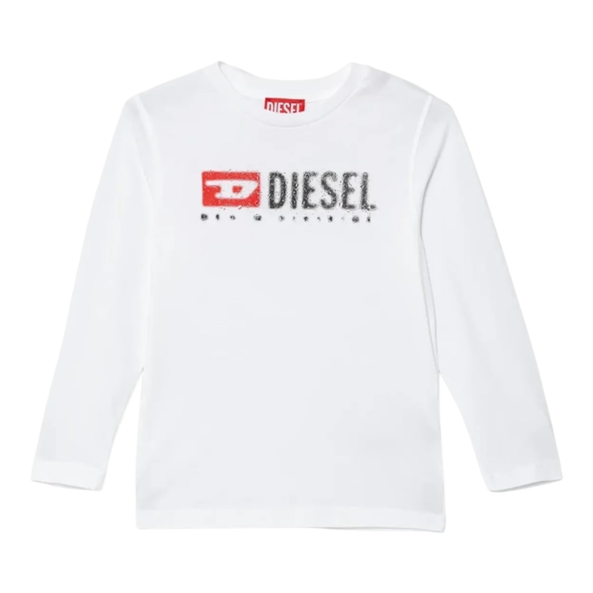 Diesel Shirt tinta unita con Logo Bianco per Bambino J02474X BIANCO DIESEL 