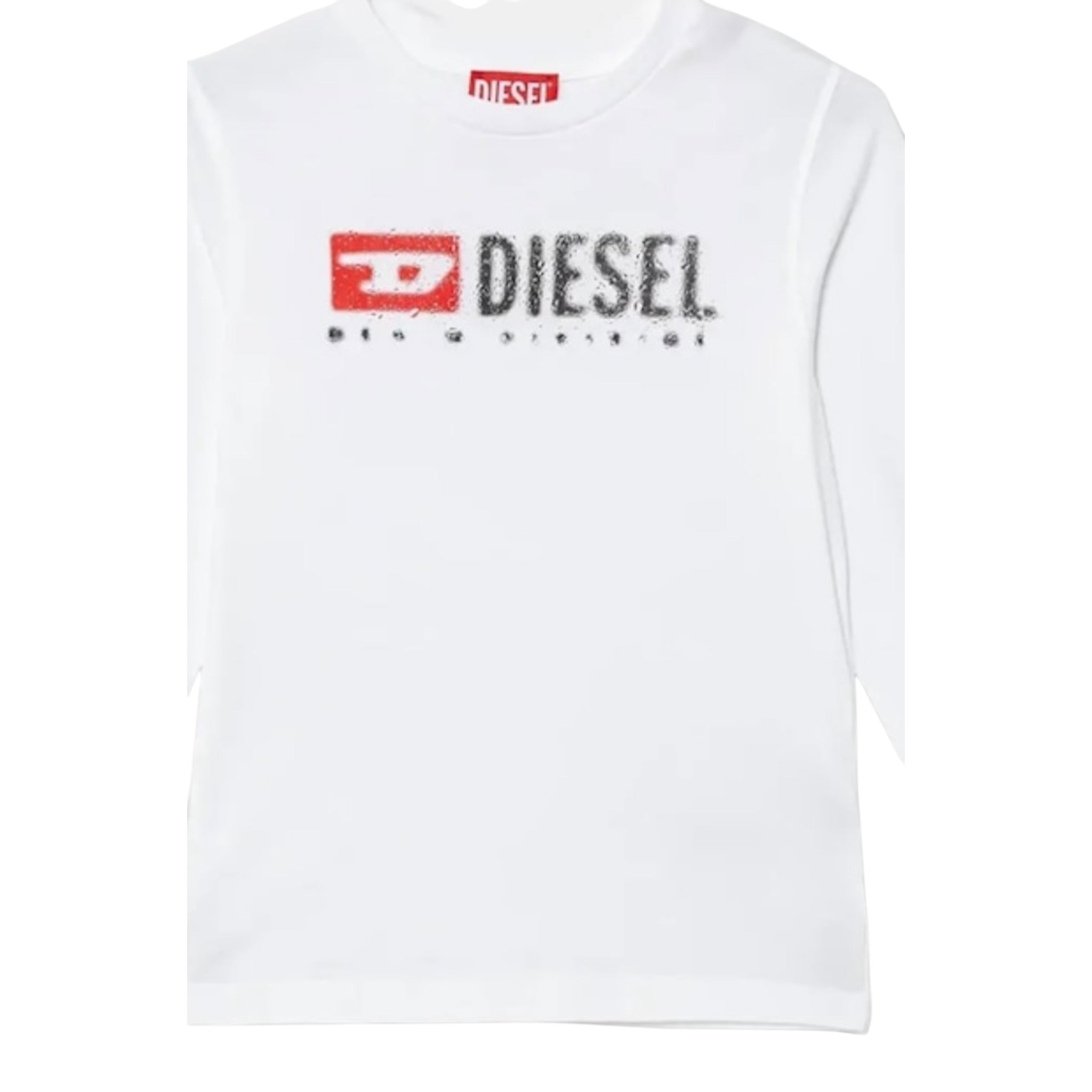 Diesel Shirt tinta unita con Logo Bianco per Bambino J02474X BIANCO DIESEL 