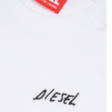 Diesel Shirt tinta unita con Logo Bianco per Bambino J02528X BIANCO DIESEL 
