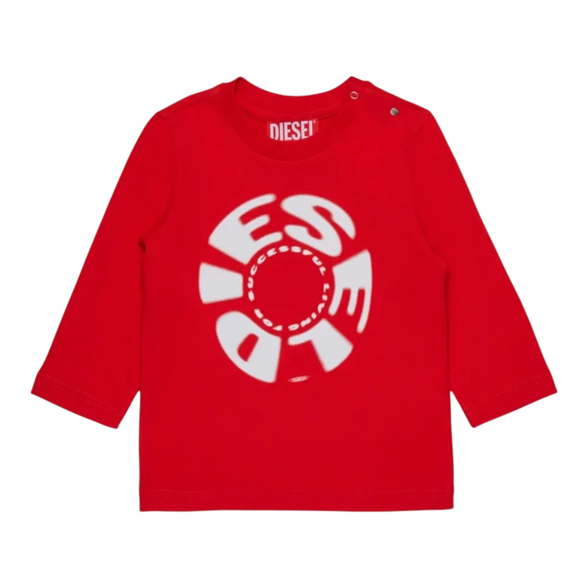 Diesel Shirt tinta unita Girocollo con Stampa Rosso per Neonato K00710 ROSSO DIESEL 